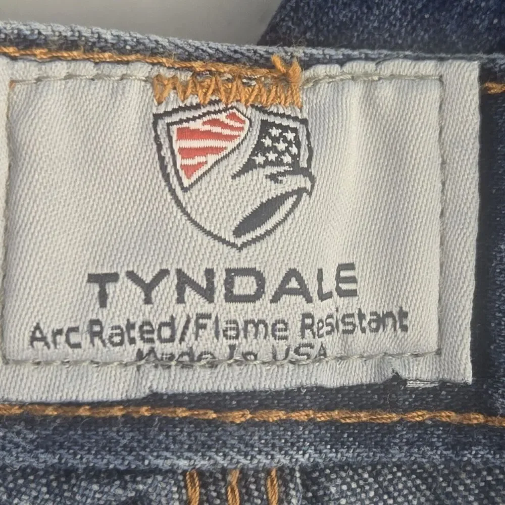 Tyndale FR J290T Mens 44x28 Straight Leg Medium‎ Wash Denim Carpenter Jeans